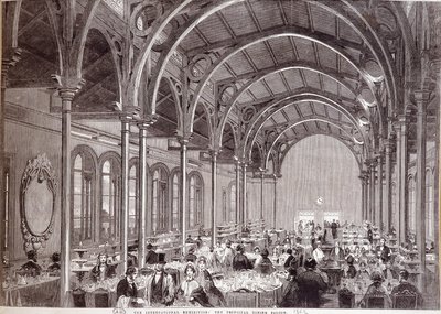 Pohled na hlavní restauraci na mezinárodní výstavě 1862 v Londýně. od Unknown artist