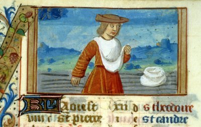 Panna rozsévač a zvěrokruh - miniatura středověku (ref. 137, 049v) - Vyžádejte si povolení od Městské knihovny v Toulouse (tel: 05 62 27 66 66) od Unknown artist