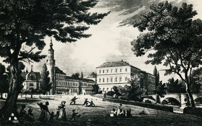 Městský hrad Weimar, rytina, Německo od Unknown artist