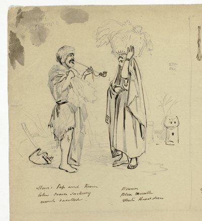Žena a žebrák od Unknown artist