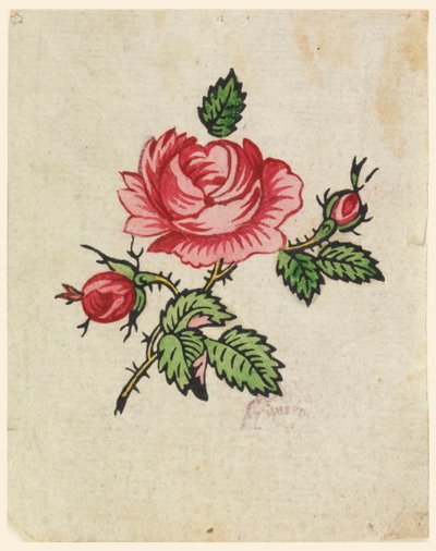 Woodblock zkušební nátisk pro tištěný textil od Unknown artist