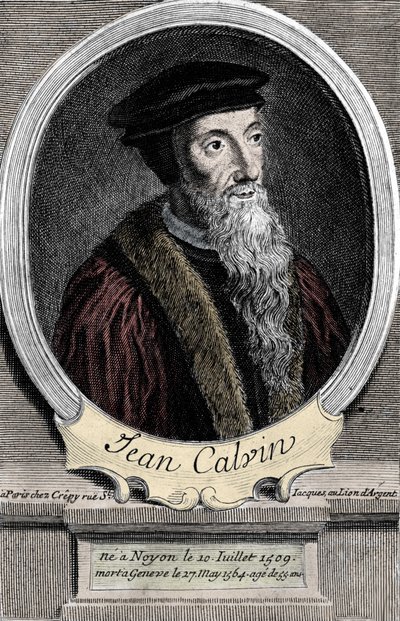 portrét Jeana Calvina (1509-1564), francouzského náboženského reformátora a spisovatele. od Unknown artist