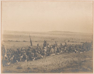 12. súdánský prapor čekající na útok Dervishů, Omdurman, 2. září 1898 od Unknown