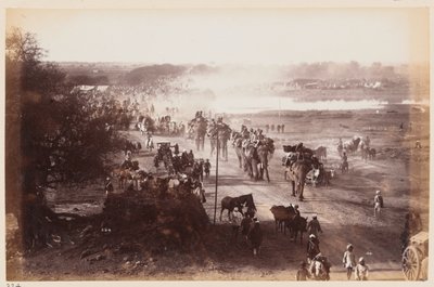 Kolona zavazadel během cvičení v Dillí, kolem roku 1885 od Unknown