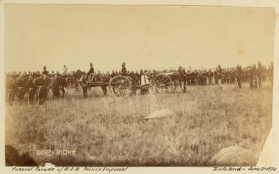 „Pohřební průvod HIH Prince Imperial, Zululand“, 2. června 1879 (černobílá fotografie) od Unknown photographer