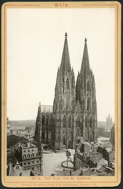Německo, Severní Porýní-Vestfálsko, Kolín nad Rýnem, katedrála, vydavatelství Roemmler a Jonas, Drážďany od Unknown photographer