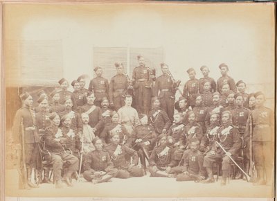 Ghurkhští poddůstojníci a střelci 4. Gurkha (střeleckého) pluku od Unknown photographer