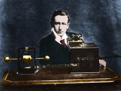 Guglielmo Marconi (1874-1937), italský fyzik a vynálezce v Anglii v roce 1896. od Unknown photographer