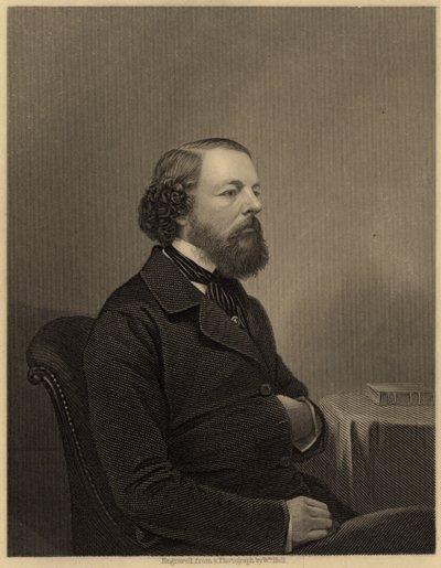 James Sheridan Muspratt (1821-1871), zakladatel Liverpoolské vysoké školy chemie (1848) a autor knihy "Chemistry"(1860), asi 1860 (rytina) (Londýn asi 1860). Rytina. " od Unknown photographer