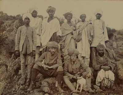 Poručík S Edwardes se svým psem Biddy, circa 1895 od Unknown