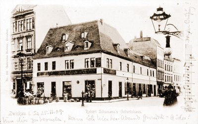 Dům Roberta Schumanna (1810 - 1856) ve Zwickau, Německo. od Unknown photographer