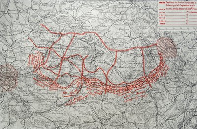 Mapa zobrazující německý postup do Francie od Unknown photographer