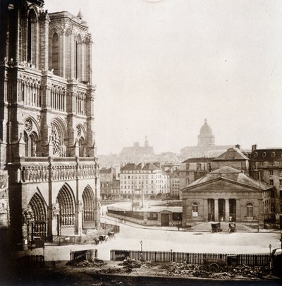Notre Dame de Paris a náměstí, konec 19. století od Unknown photographer