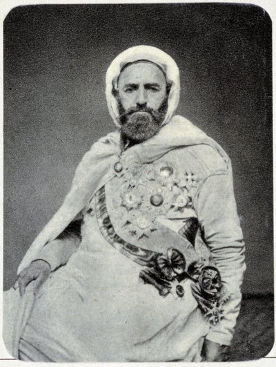 Portrét Abd-el-Kadera (Abd El-Kader) v roce 1875 - fotografie. od Unknown photographer