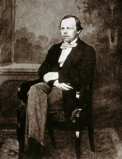 Portrét ruského spisovatele Fjodora Dostojevského (Dostojevského nebo Dostojevského) (1821-1881). Fotografie z 19. století. od Unknown photographer