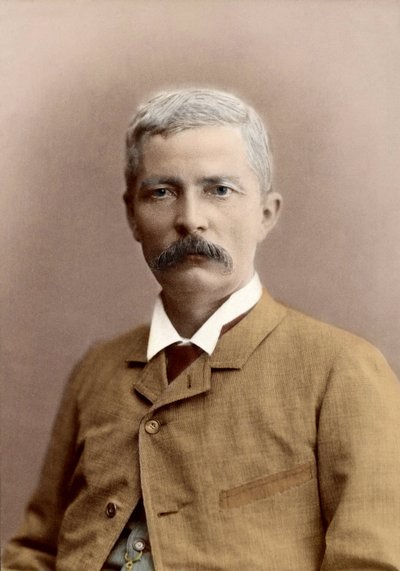 Portrét sira Henryho Mortona Stanleyho (nar. John Rowlands) (1841-1904), velšského novináře a cestovatele. pozdější zbarvení od Unknown photographer