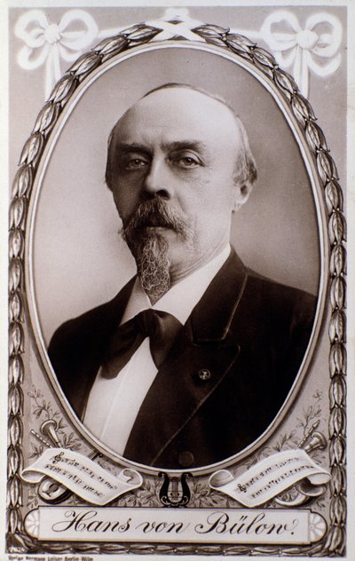 Portrét německého režiséra a klavíristy Hanse von Bulowa (č/b foto od Unknown photographer