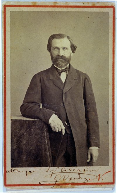 Portrét skladatele Giuseppe Verdiho (1813 - 1901). 40. léta 19. století. Fotografie s autogramem. od Unknown photographer