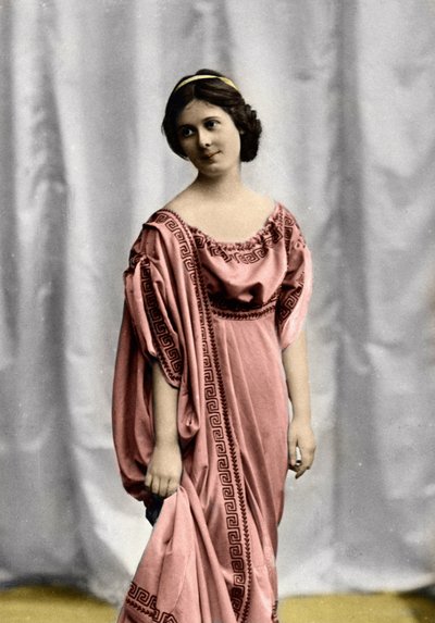 Muotokuva tanssija Isadora Duncanista (1877-1927) (Tanssija Isadora Duncanin muotokuva) Valokuva 1900-luvun alku Yksityinen kokoelma od Unknown photographer