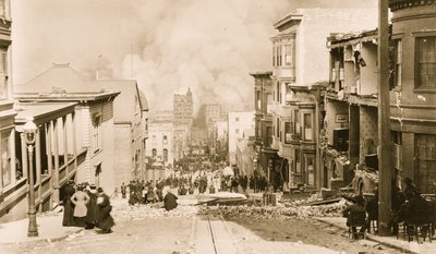 Zemětřesení a požár v San Franciscu od Unknown photographer