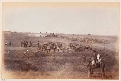 Sapéři a horníci vytvářející příkopy během cvičení v Dillí, kolem roku 1885 od Unknown