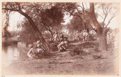 Zabavení mostu kanálu Alipur kavalérií Guides, cvičební tábor Dillí, 1885 od Unknown