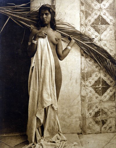 Mladá berberská žena pózuje nahá. Fotografie kolem roku 1890 od Unknown photographer