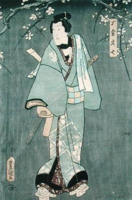Detail postavy jedna z „Pěti postav ze hry Toyokuni“ (viz také 157884 od Utagawa Kunisada