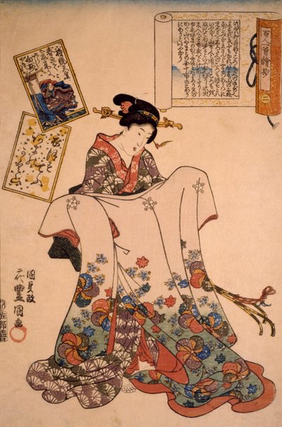Žena s přepychovými šaty, Utagawa Kunisada od Utagawa Kunisada
