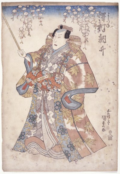 Sawamura Tosssh? V roli Yoshitsune (Color Woodblock Print) od Utagawa (1786 1865) Kunisada