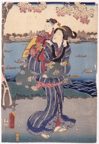 Prohlížení Cherry Blossoms At Mukjima (Mukjima Hanami No Zu) od Utagawa (1835 1888) Kuniaki
