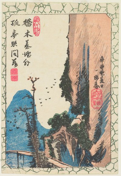 Most v soutěsce od Utagawa Hiroshige