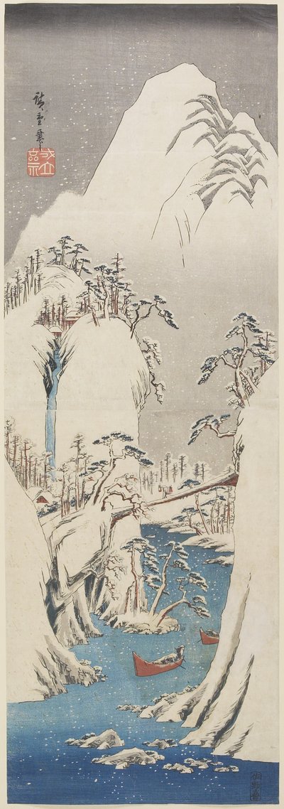 (Kiso Gorge ve sněhu), c. 1840-1842 od Utagawa Hiroshige