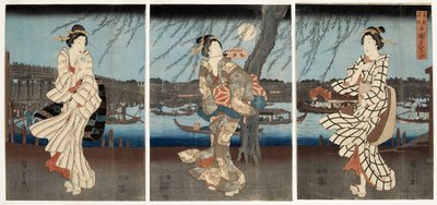 A Cool Summer Evening at Rjogoku, 1848-51 (woodblock) od Utagawa Hiroshige