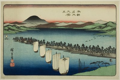 Amanohashidate, ze série "Slavná místa Japonska (Honcho meisho)" od Utagawa Hiroshige