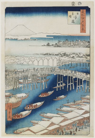Jasné počasí po sněhu, most Nihonbashi, květen 1856 od Utagawa Hiroshige