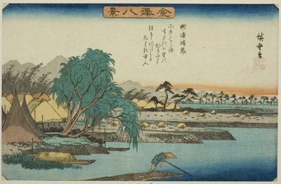 Jasné počasí v Susaki (Susaki seiran), ze série "Osm pohledů na Kanazawa (Kanazawa hakkei)" od Utagawa Hiroshige