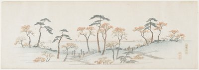 Barevné listí v chrámu Kaianji, 1837-1844 od Utagawa Hiroshige