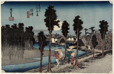 Soumrak v Numazu, c. 1833 od Utagawa Hiroshige
