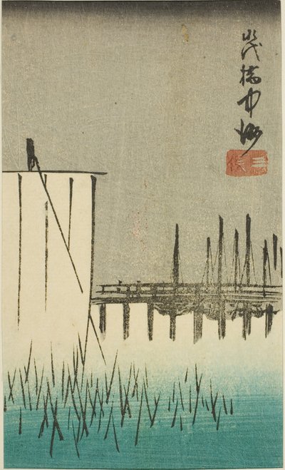 Most Eitai, Nakasu a Mitsumata Harimaze Koto Meisho“ od Utagawa Hiroshige