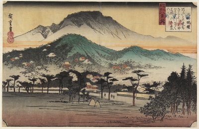 Večerní zvony v chrámu Miidera, c. 1834 od Utagawa Hiroshige