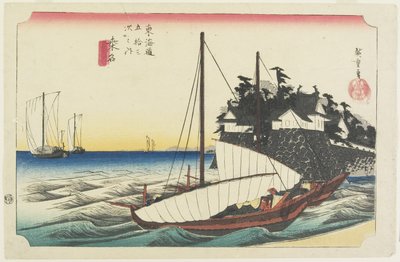 Ferry je ruka v Shichiri, Kuwana, c. 1833 od Utagawa Hiroshige