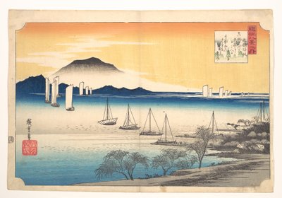 Rybářské lodě vracející se do Yabase od Utagawa Hiroshige