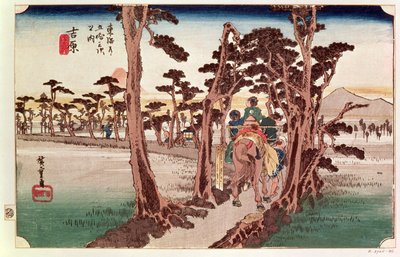 Fuji z Yoshiwara z 53 stanic Tokaida, kolem roku 1833 (dřevěný blok) od Utagawa Hiroshige