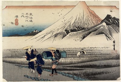 Fuji v dopoledních hodinách, Hara, c. 1833 od Utagawa Hiroshige