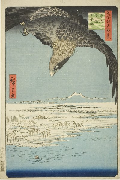 Fukagawa Susaki a Jumantsubo (Fukagawa Susaki Jumantsubo), ze série kei)” od Utagawa Hiroshige