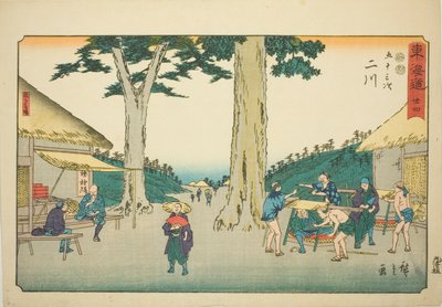 Futagawa: Sarugababa – z. 34, ze série "padesát tři staions of te tkaid (tokaido gojusan další)" Kaido od Utagawa Hiroshige