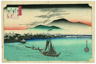 Husy sestupující u Katady od Utagawa Hiroshige