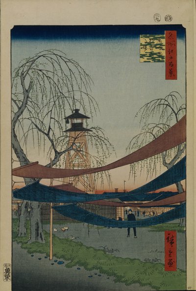 Hatsune Riding Ground v Bakuro-cho Sto slavných pohledů na Edo, 1856-1858 od Utagawa Hiroshige