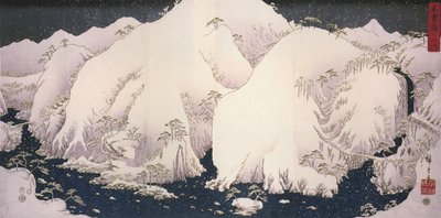 Hirošige, Řeka mezi zasněženými horami od Utagawa Hiroshige